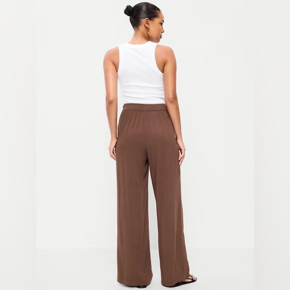 NWT! Old Navy Brown High-Waisted Playa Wide-Leg Pants 🏸 880223 - Picture 3 of 4
